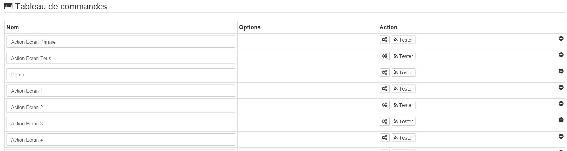 commandes