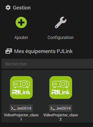 PJLink plugin configuration