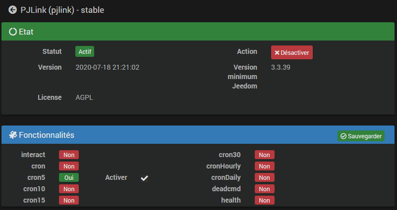 Configuración del complemento PJLink