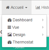 Menu de visualisation des thermostats